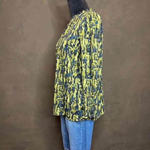 Maison d’Amélie Paris Abstract Floral Blouse Women’s M Pleated Sleeve Boho Chic - Picture 6 of 10